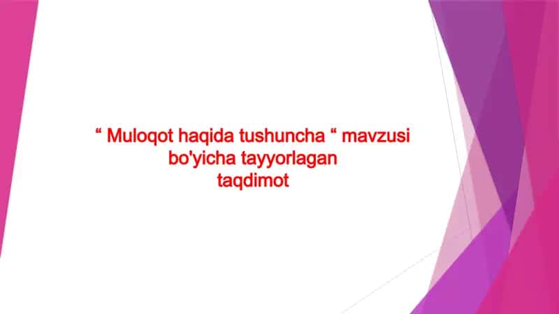 Muloqot haqida tushuncha 1