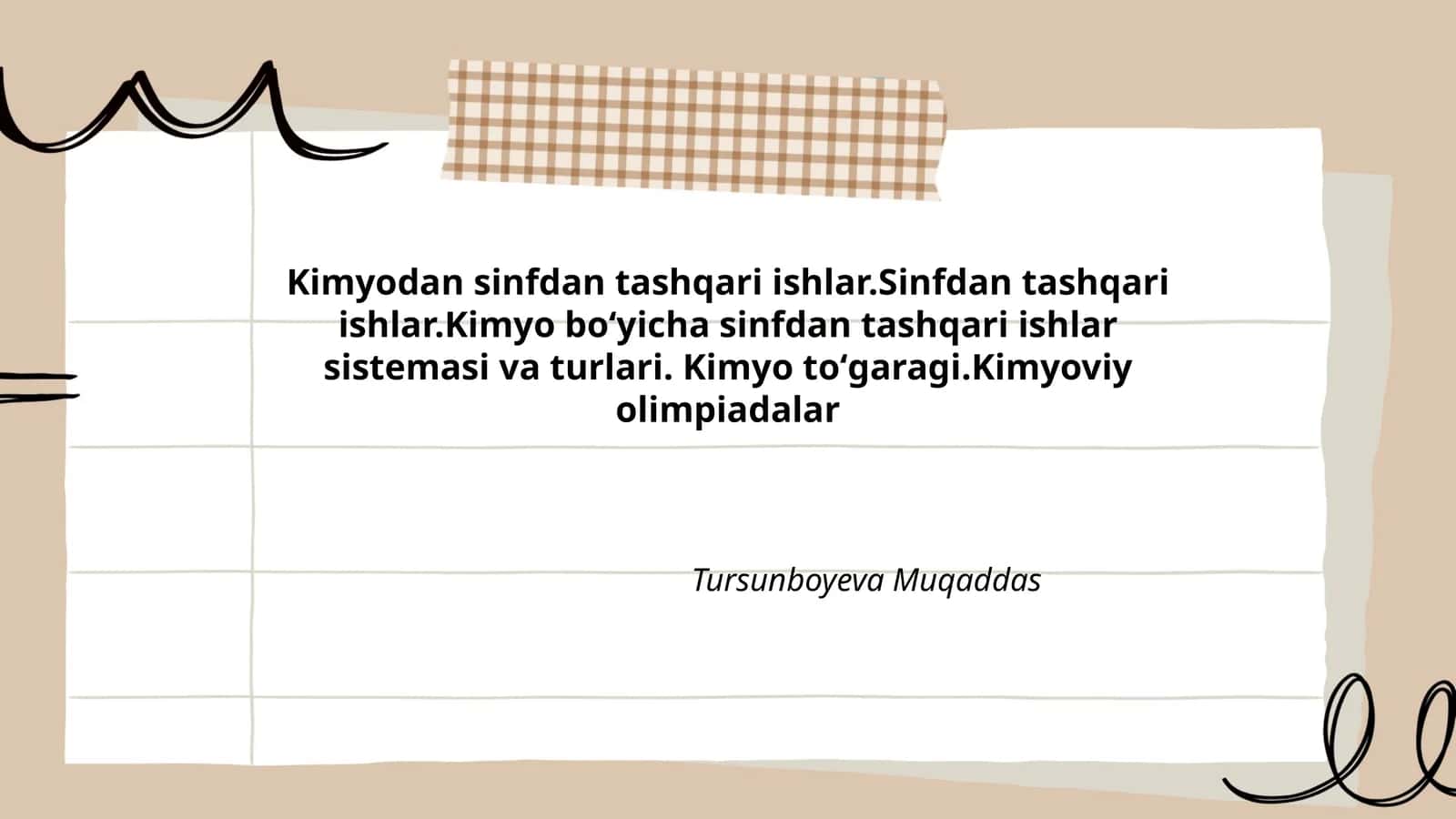 Kimyo boʻyicha sinfdan tashqari ishlar sistemasi va turlari 1