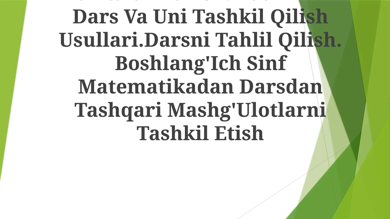 Dars, Dars Mazmuni Texnologik Xaritalar Tuzish 1