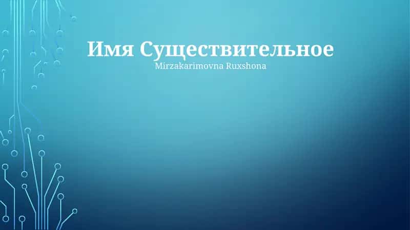 Имя Существительное 1