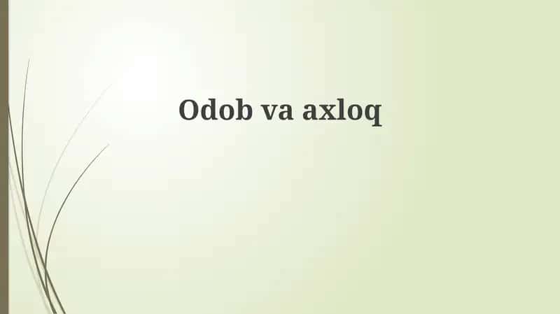 Odob va Axloq 1