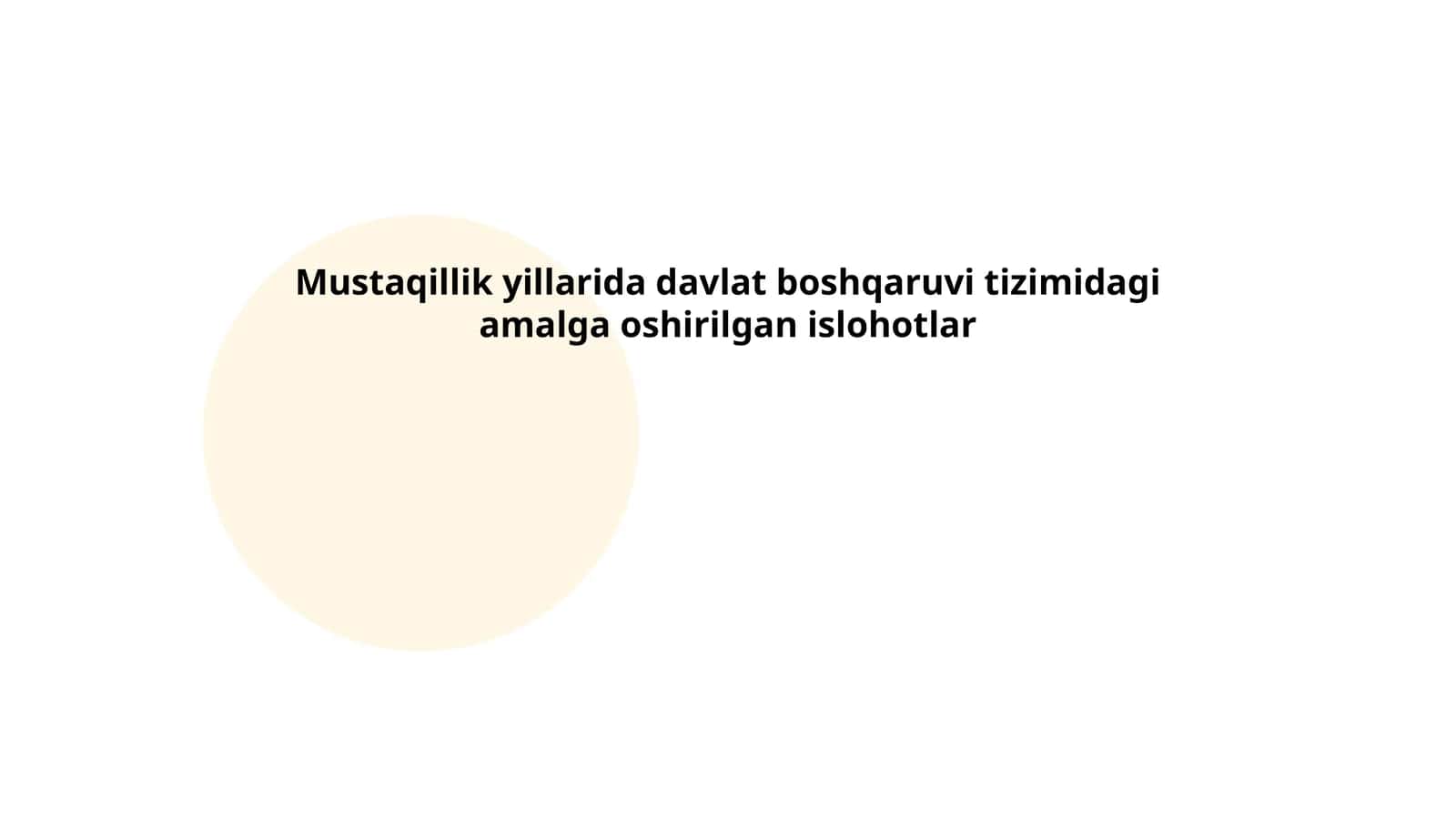 Mustaqillik yillarida davlat boshqaruvi tizimidagi amalga oshirilgan islohotlar 1