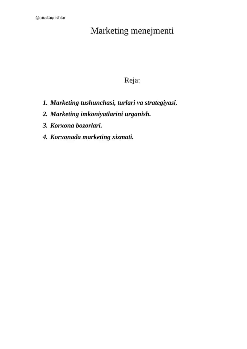 Marketing Menejmenti 1