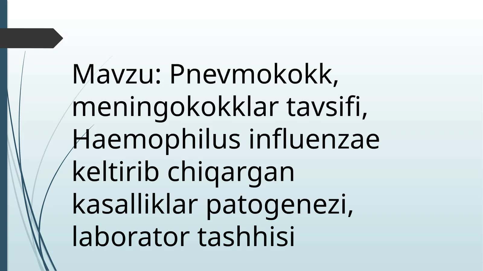 Pnevmokokk, meningokokklar tavsifi, Haemophilus influenzae keltirib chiqargan kasalliklar patogenezi, laborator tashhisi 1
