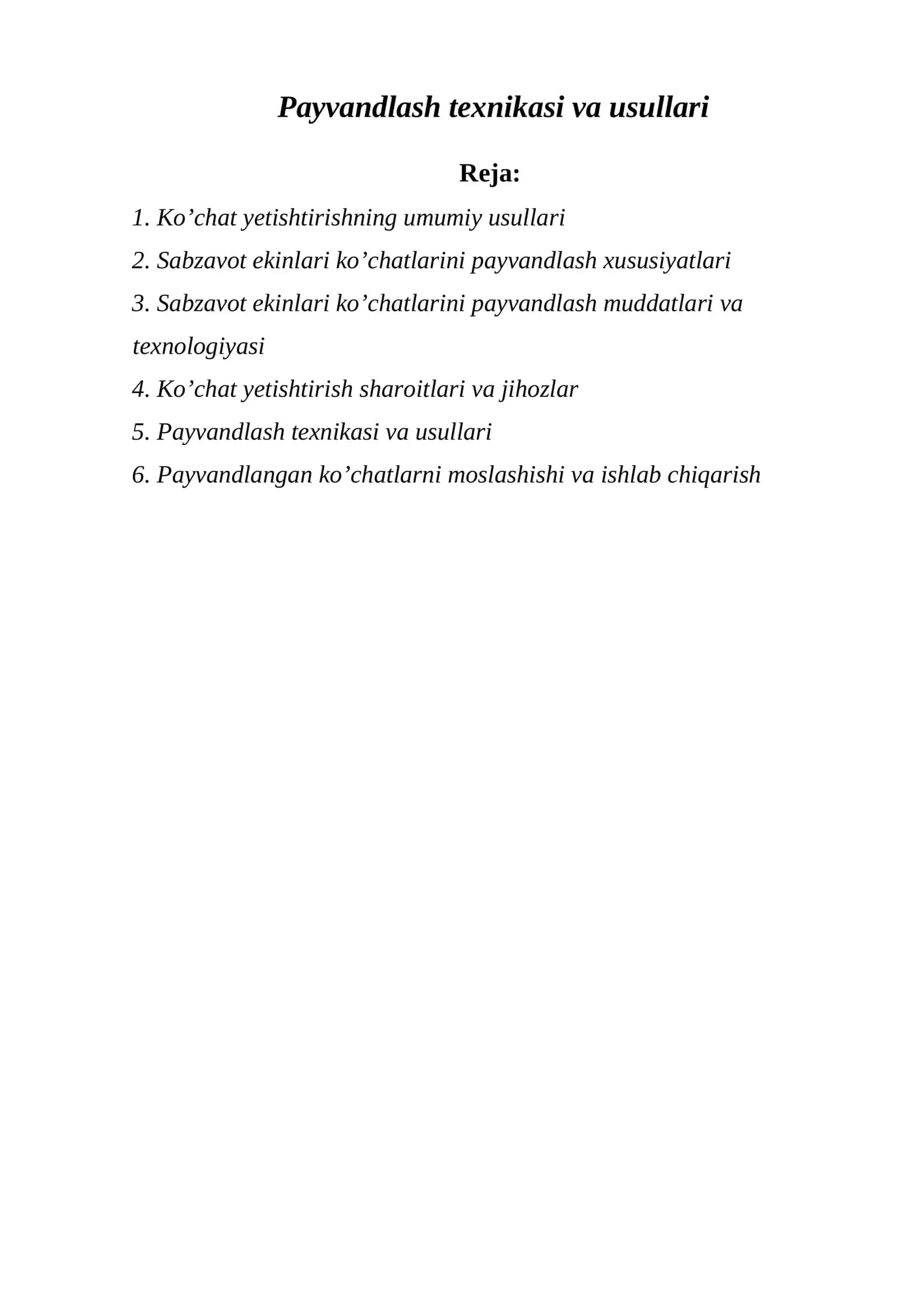 Payvandlash texnikasi va usullari 1