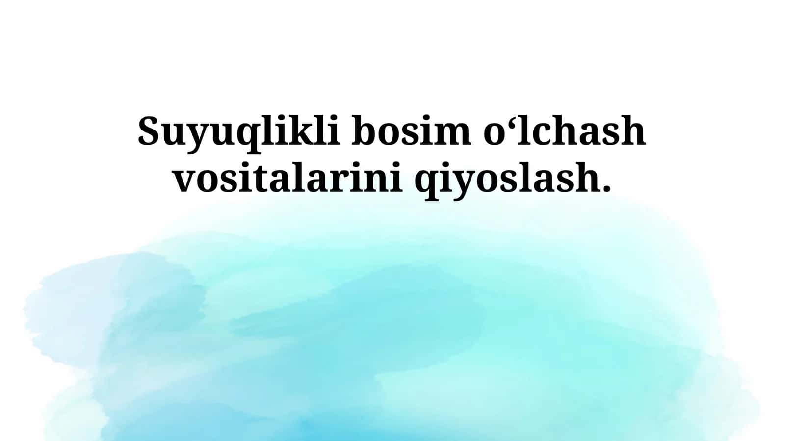 Suyuqlikli bosim o‘lchash vositalarini qiyoslash 1