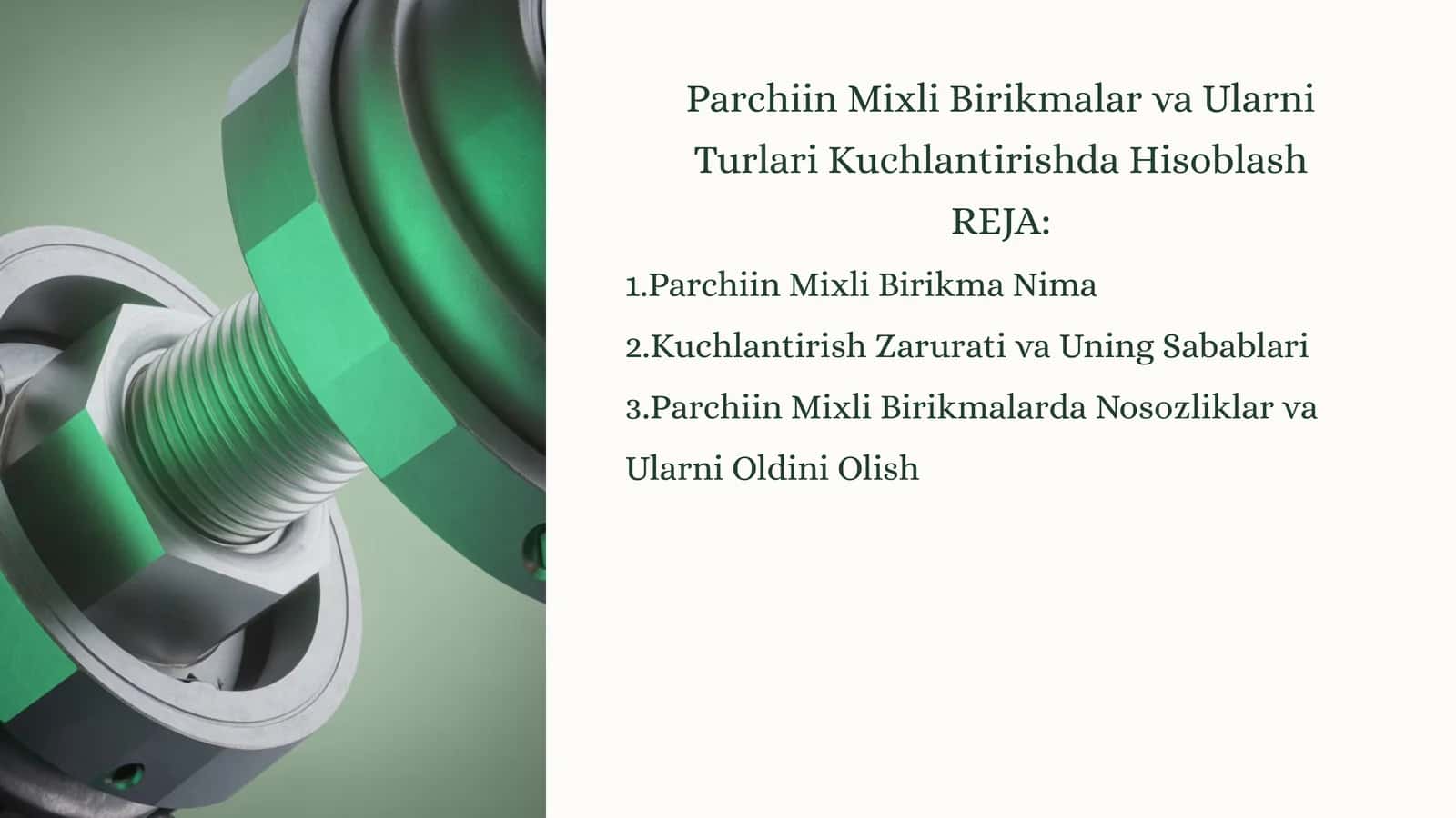 Parchiin Mixli Birikmalar va Ularni Turlari Kuchlantirishda Hisoblash 1