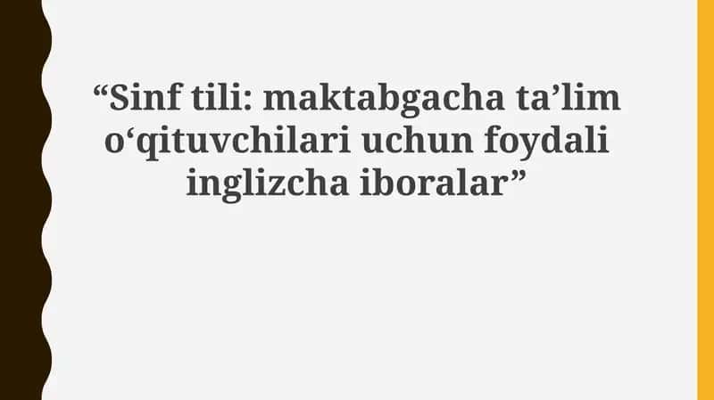 Ingiliz tilini o'rganish 1