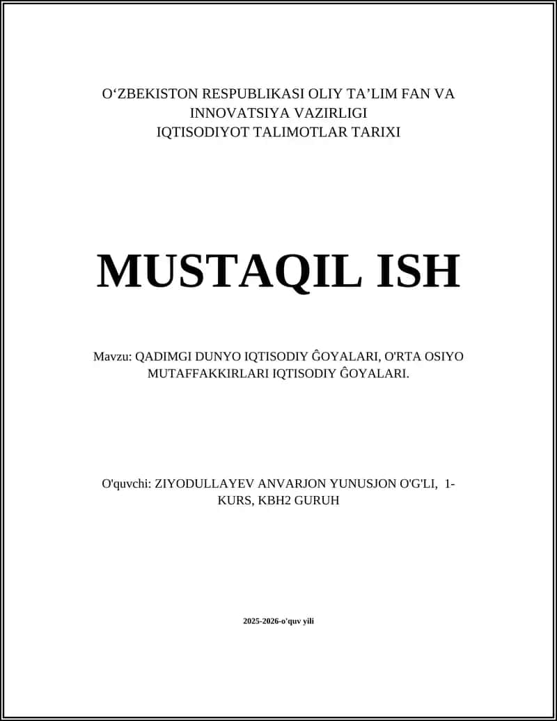 Qadimgi Mesopotamiya va Misr iqtisodiy tizimlari 1