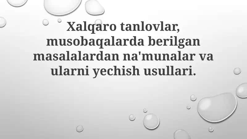 Xalqaro musobaqalar 1
