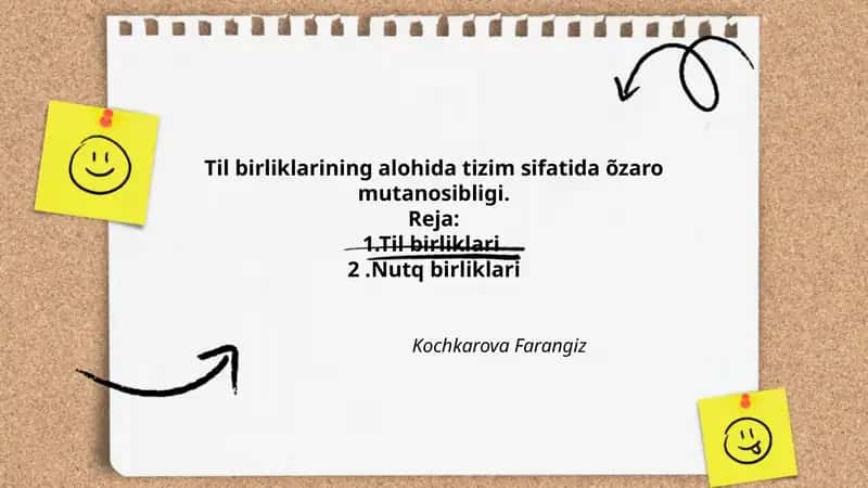 Til birliklarining alohida tizim sifatida õzaro mutanosibligi 1