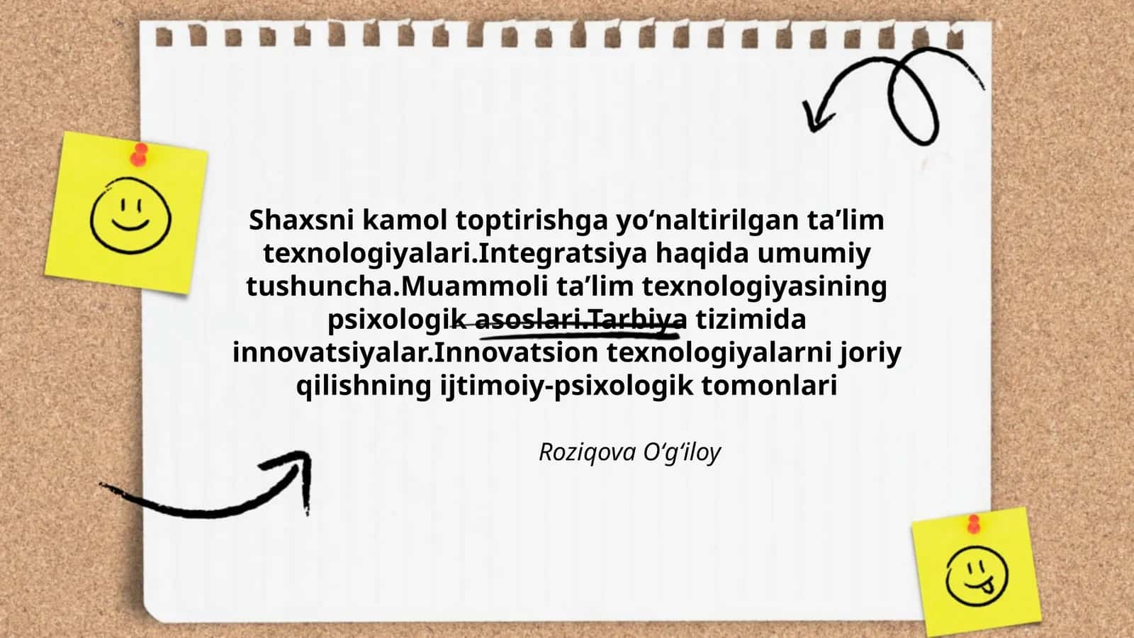 Shaxsni kamol toptirishga yoʻnaltirilgan taʼlim texnologiyalari.Integratsiya haqida umumiy tushuncha 1