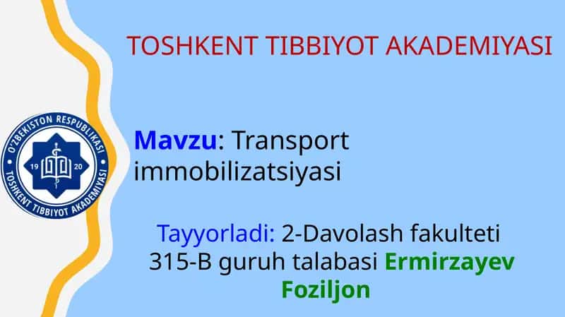 Transport immobilizatsiyasi 1