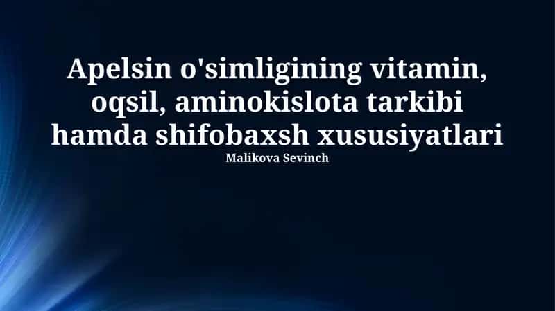 Apelsin o'simligi 1