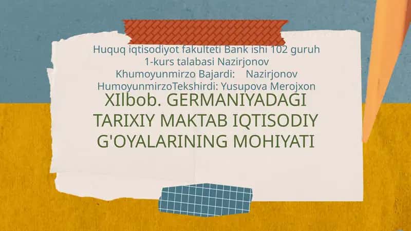 GERMANIYADAGI TARIXIY MAKTAB IQTISODIY G'OYALARINING MOHIYATI 1