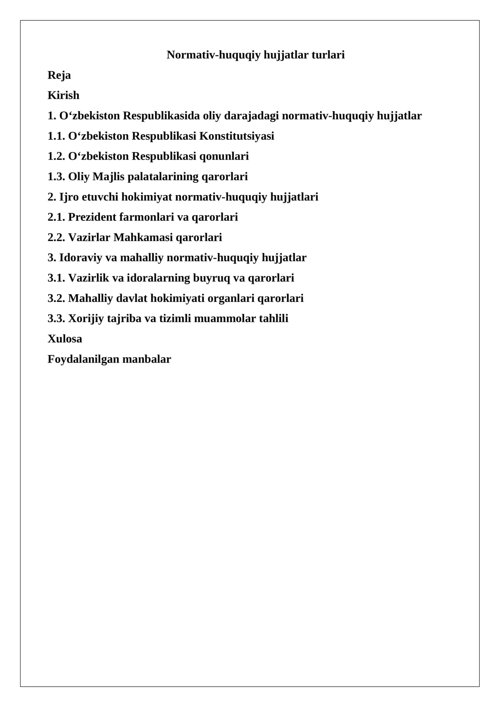 Normativ-huquqiy hujjatlar turlari 1