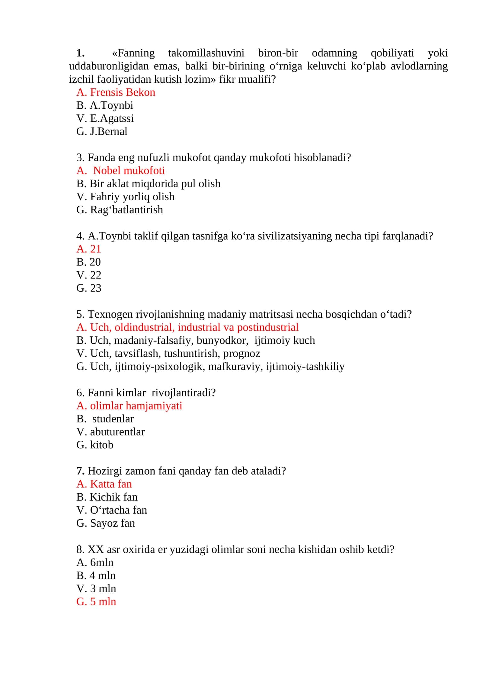 Texnogen rivojlanishning madaniy matritsasi 1