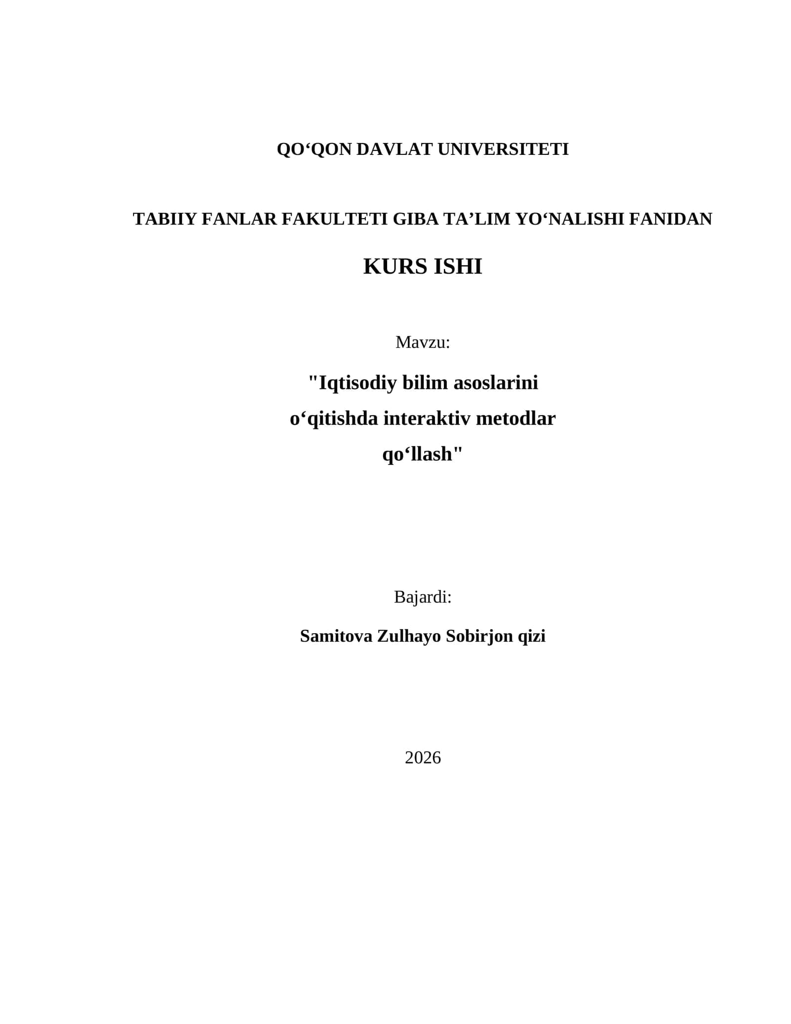 Iqtisodiy bilim asoslarini o‘qitishda interaktiv metodlar qo‘llash 1