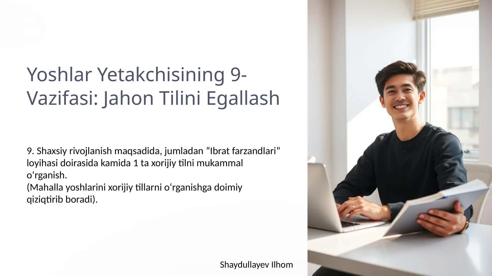 Yoshlar Yetakchisining 9-Vazifasi: Jahon Tilini Egallash 1