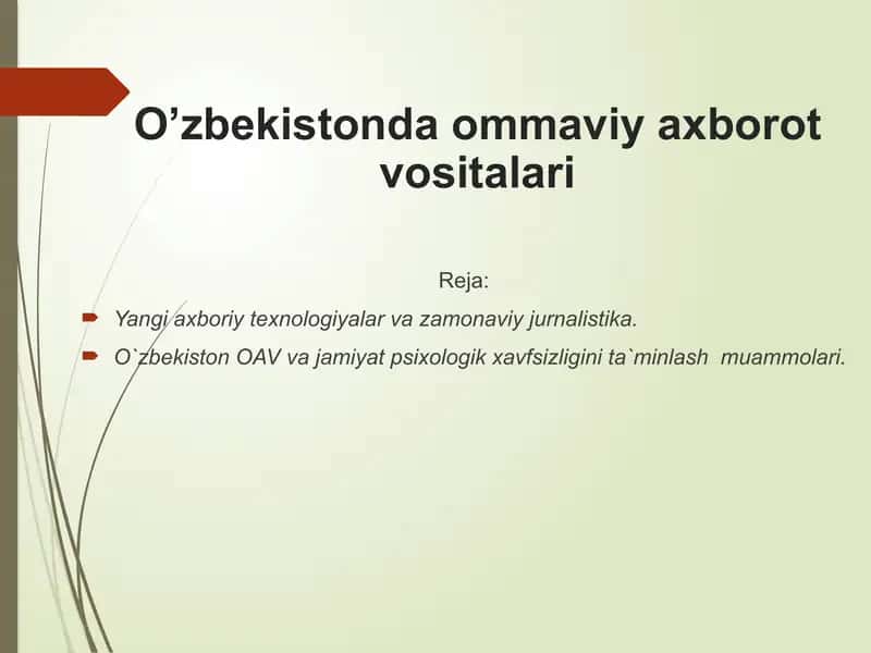 O’zbekistonda ommaviy axborot vositalari 1