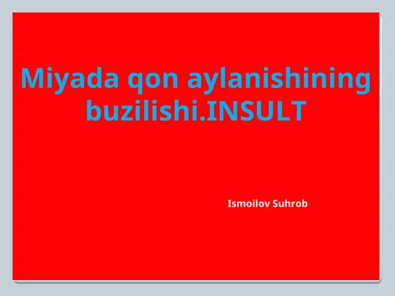 Miyada qon aylanishining buzilishi 1