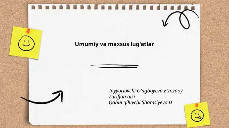 Umumiy va maxsus lug'atlar 1