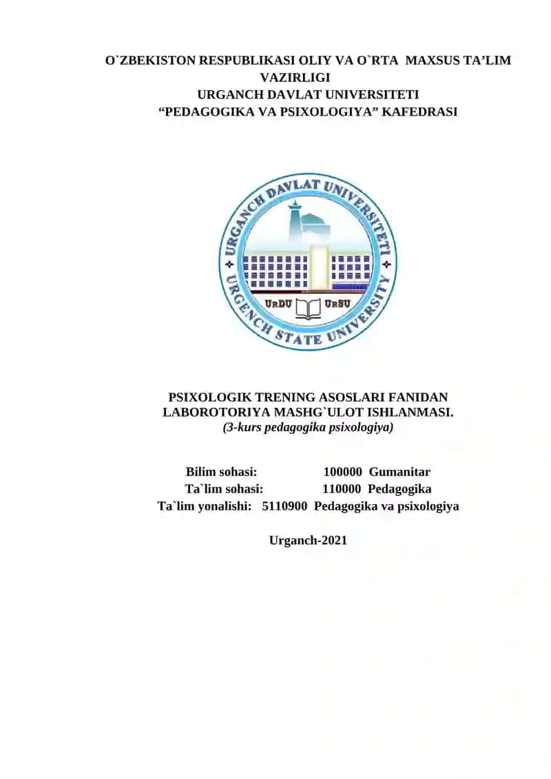 Psixologik trening asoslari