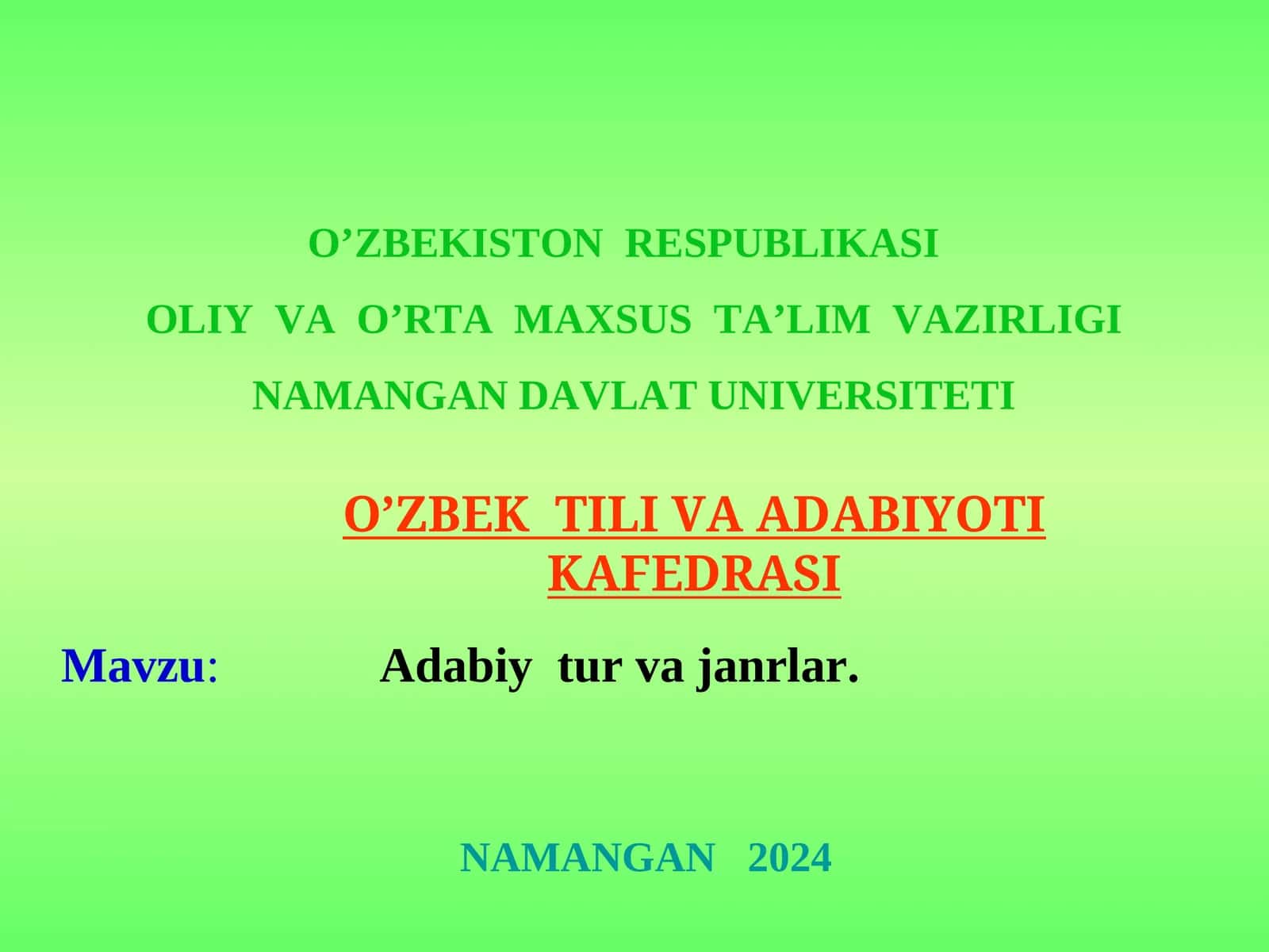 Adabiy tur va janrlar 1
