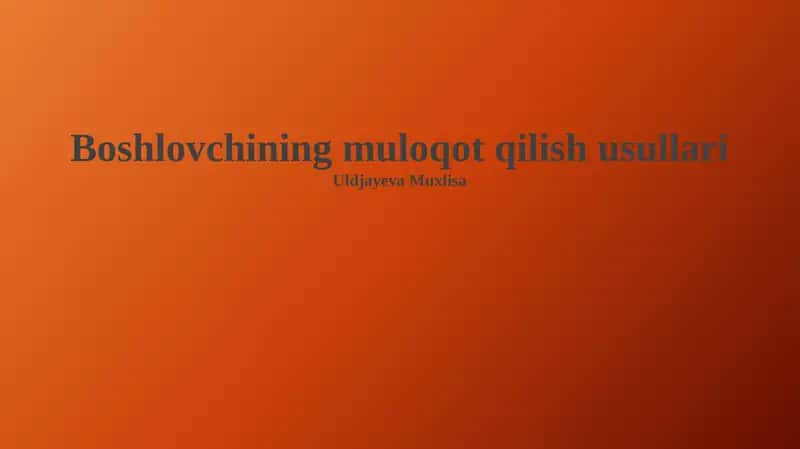 Mezbon Aloqa Asoslari 1