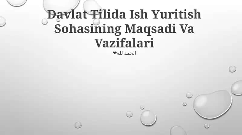Davlat Tilida Ish Yuritish Sohasi 1