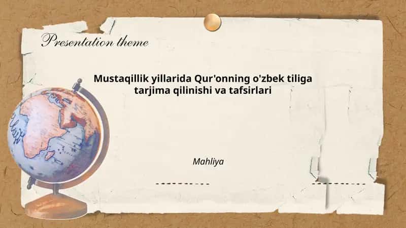 Mustaqillik yillarida Qur'onning o'zbek tiliga tarjima qilinishi va tafsirlari 1