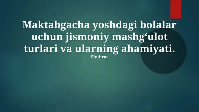 Jismoniy mashqlar bolani mustahkamlash 1