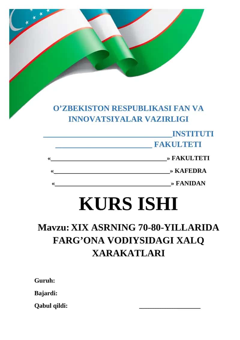 XIX ASRNING 70-80-YILLARIDA FARG’ONA VODIYSIDAGI XALQ XARAKATLARI 1