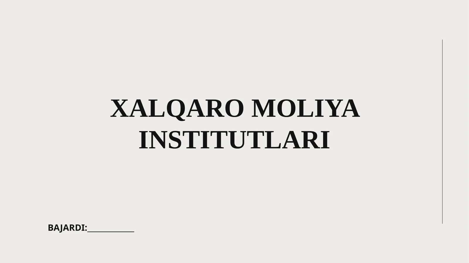 Xalqaro moliya institutlari 1