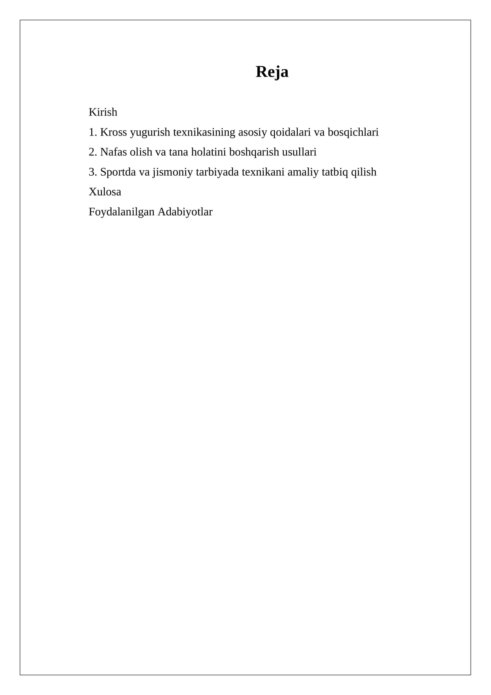 Kross yugurish texnikasini o`rgatish 1