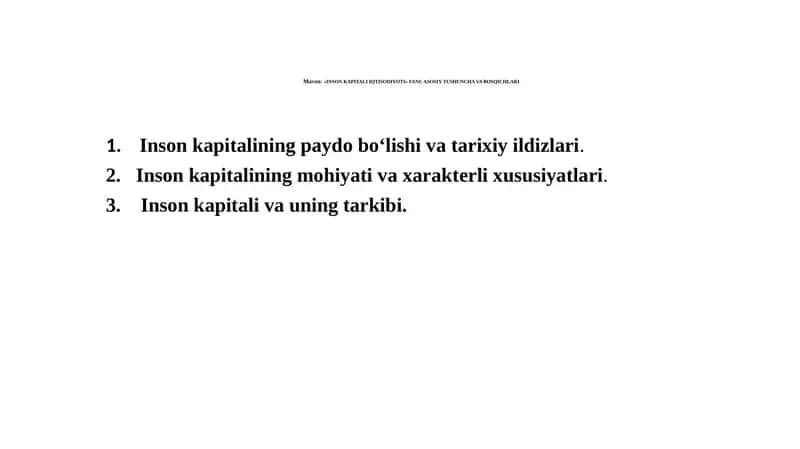 INSON KAPITALI IQTISODIYOTI 1