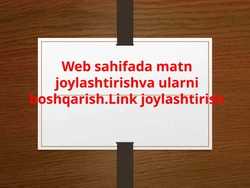 Web-sahifada matn joylashtirish 1