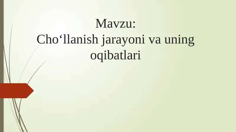 Cho‘llanish jarayoni va uning oqibatlari 1