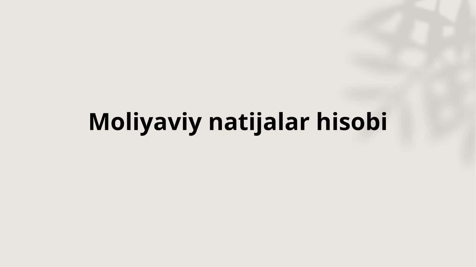 Moliyaviy natijalar hisobi 1