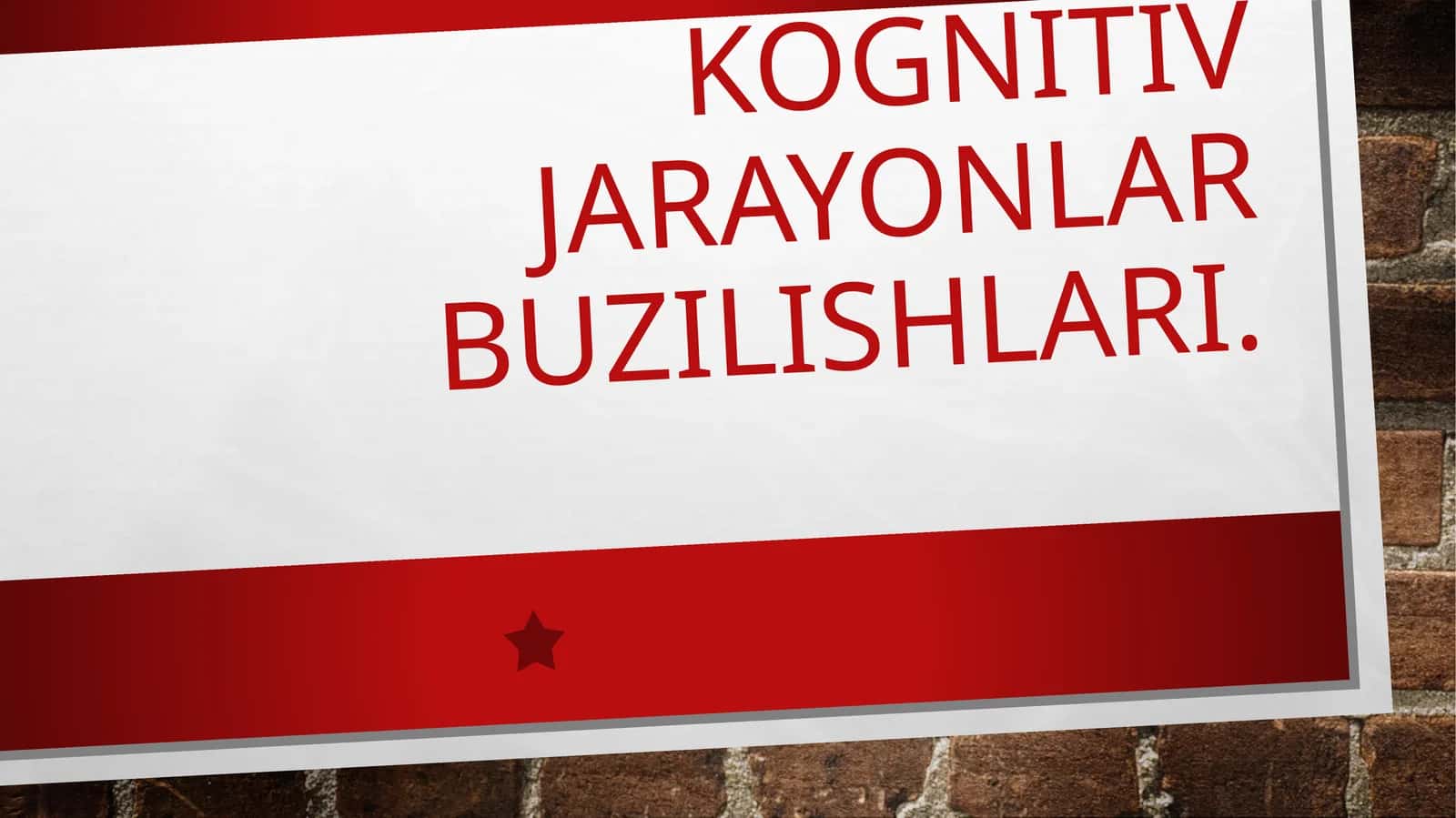 Kognitiv jarayonlar buzilishlari 1