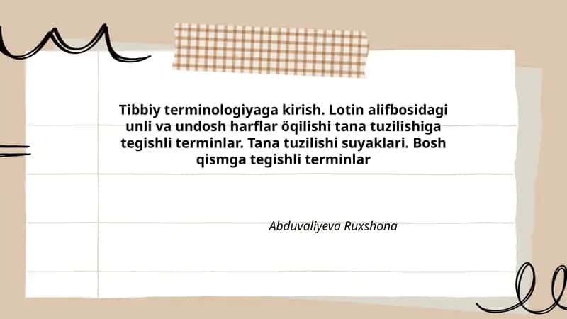 Tibbiy terminologiyaga kirish 1
