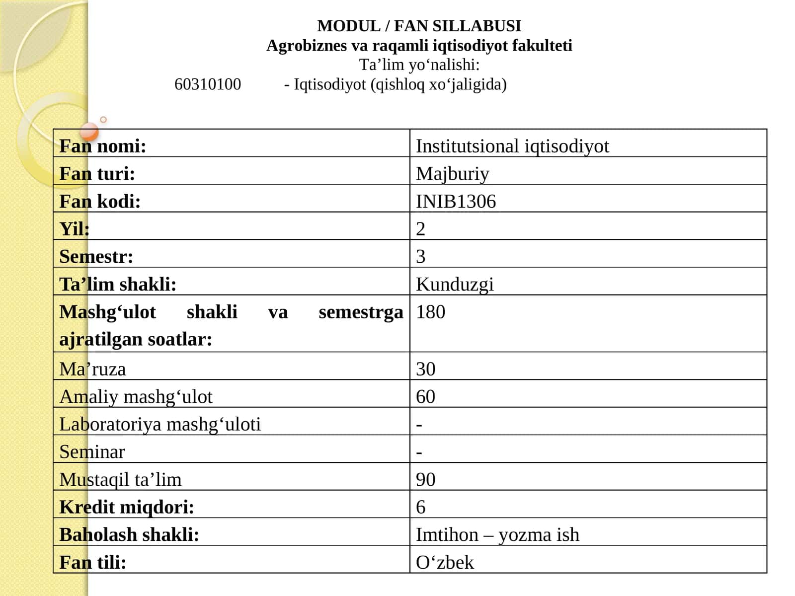 Institutsional iqtisodiyot 1