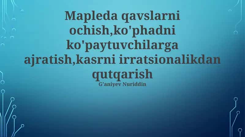 Qavslarni ochish 1