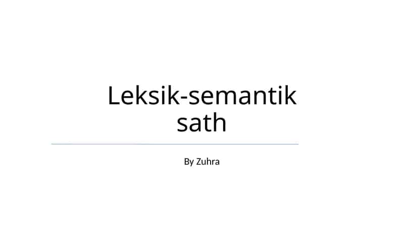 Leksik-semantik sath 1