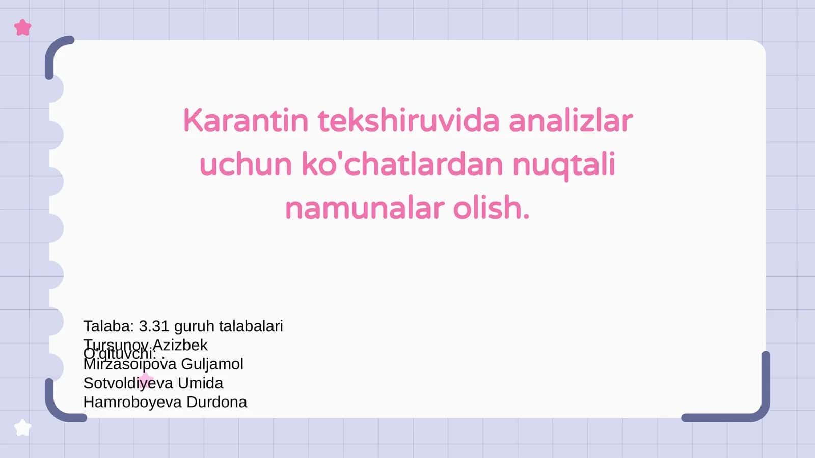 Karantin tekshiruvida analizlar uchun ko'chatlardan nuqtali namunalar olish 1