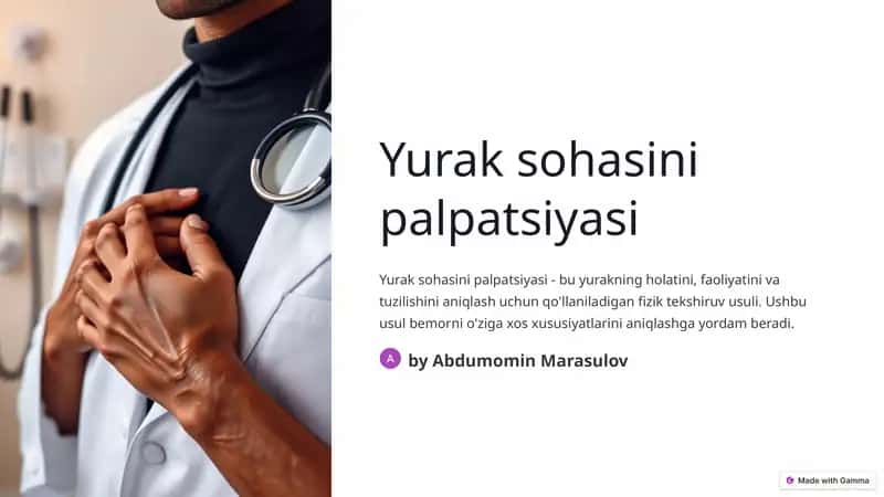Yurak sohasini palpatsiyasi 1