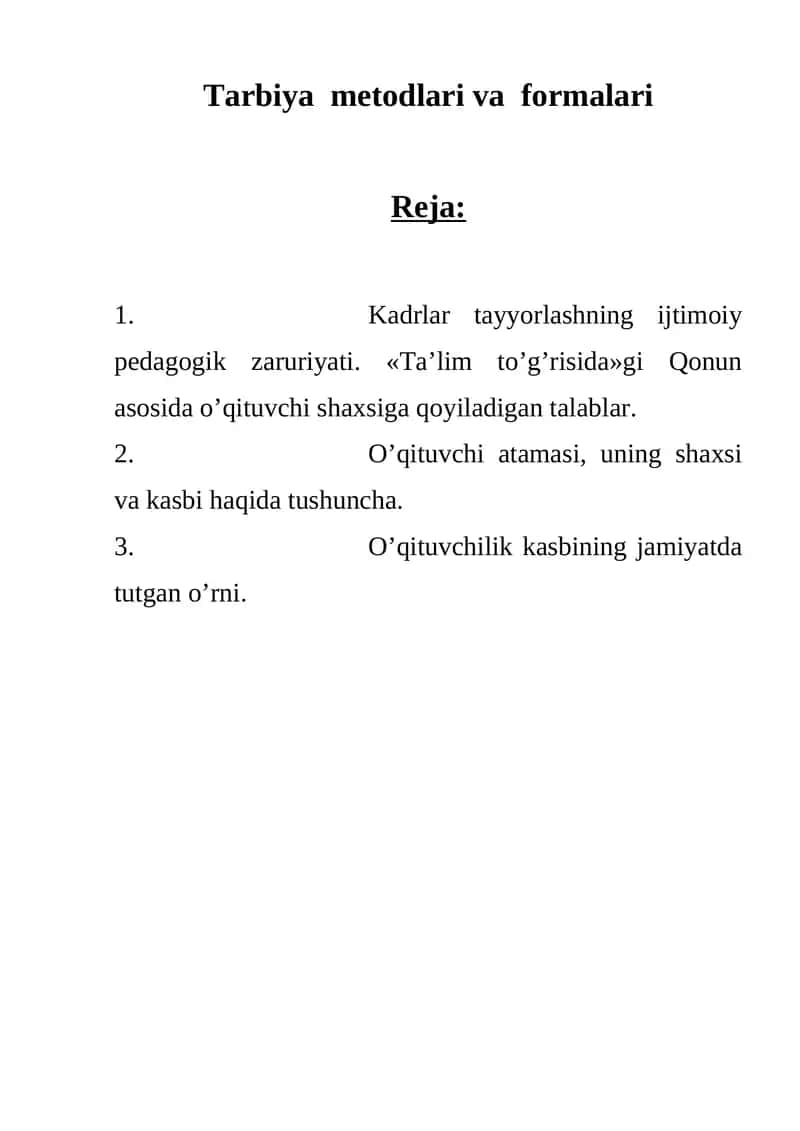 Tarbiya metodlari va formalari 1