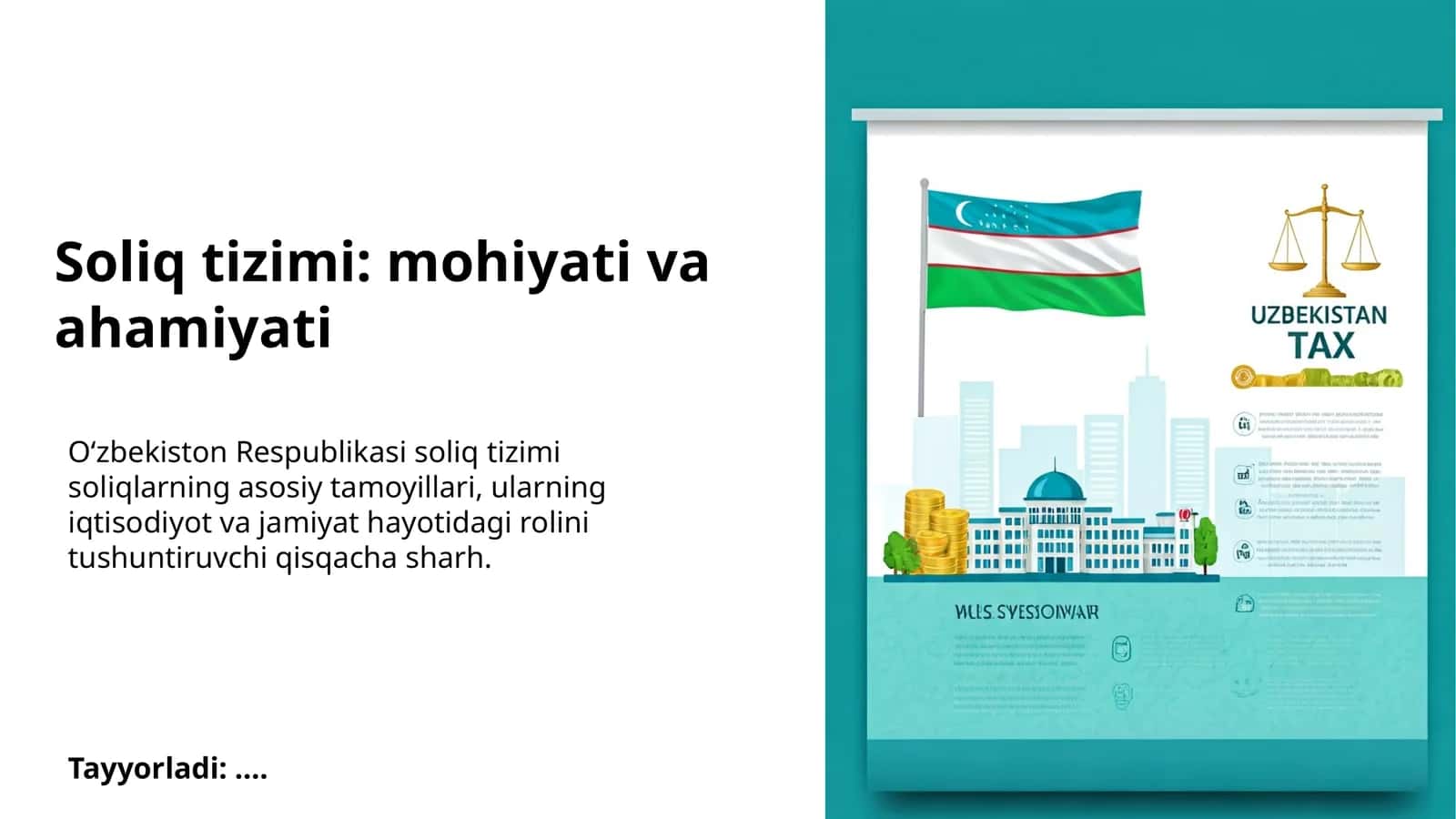 Soliq tizimi: mohiyati va ahamiyati 1