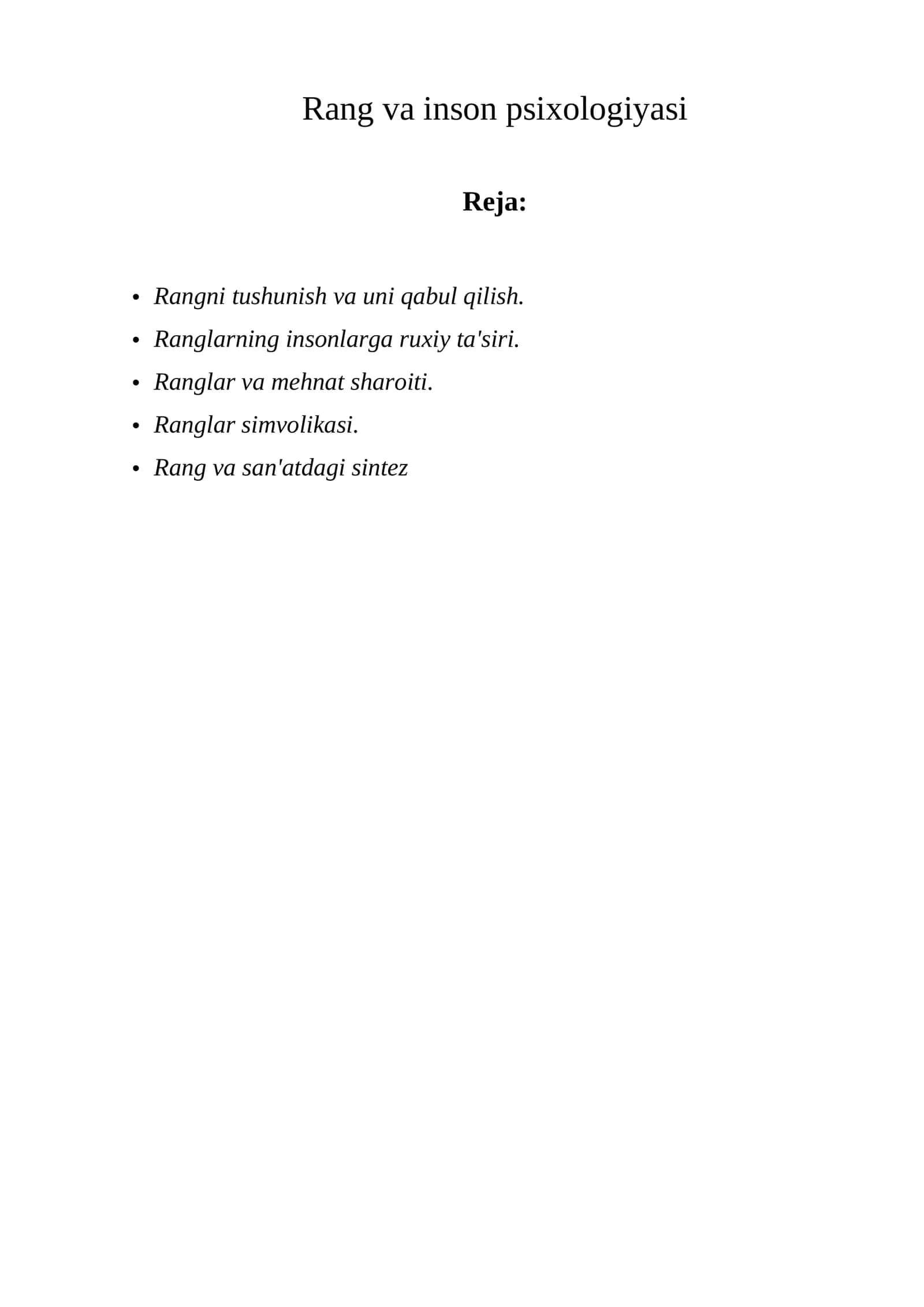 Rang va inson psixologiyasi 1