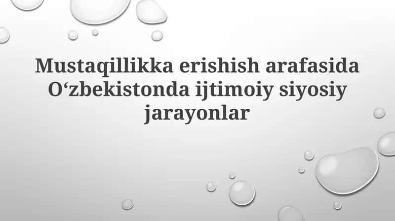 O‘zbekiston Mustaqillik Yillari 1